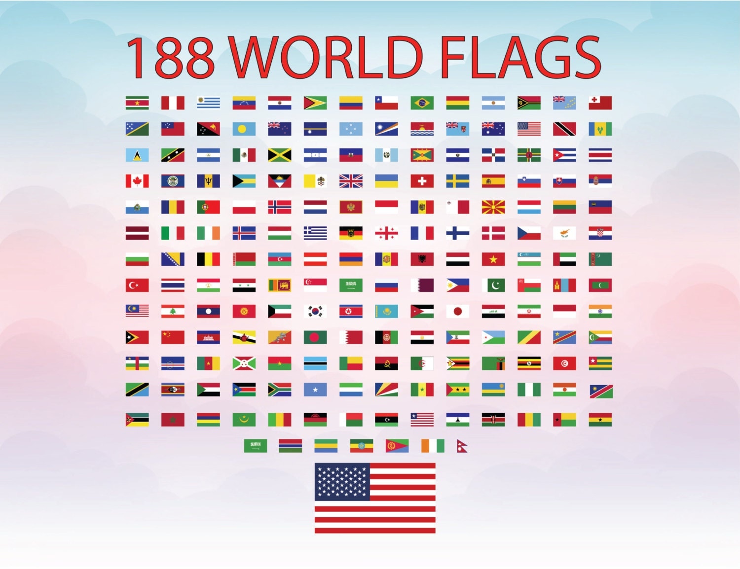 Download World flags SVG cutting file Flags 188 countries SVG vector