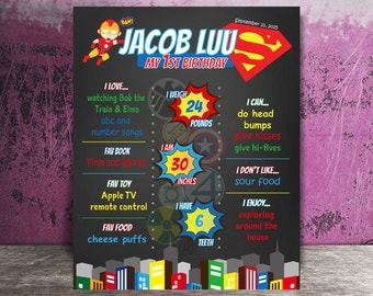 Superhero Birthday Board