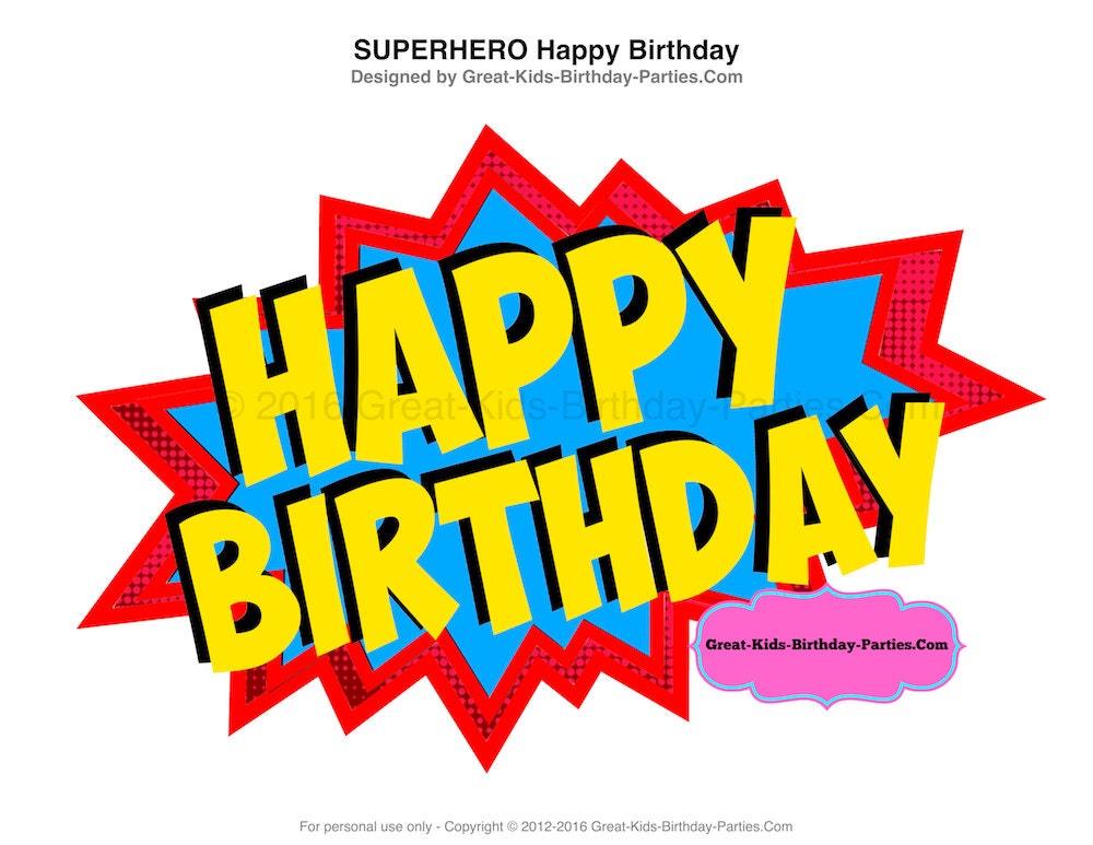 Superhero Happy Birthday Sign Superhero Printables Superhero