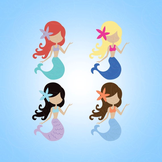 Mermaid SVG Mermaid Cutting File Clipart in Svg Eps Dxf