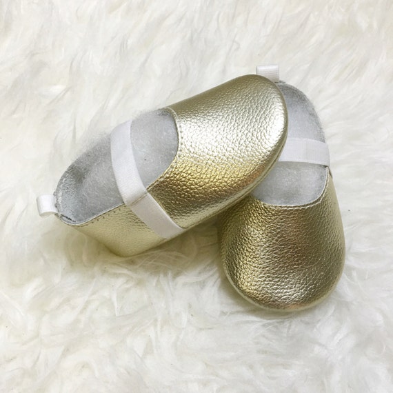 SALE Size 3 Gold Ballet Slippers Genuine Leather Baby