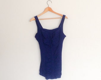 1950s Catalina Sutex Bathing Suit Navy Blue Vintage