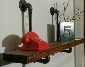 Floating shelf, pipe shelf,10 inch deep shelves, Industrial pipe, industrial pipe wood shelf, industrial floating shelves, floating shelving
