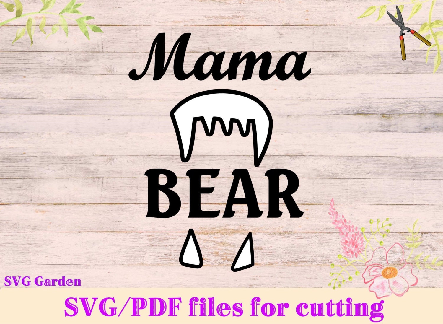Download Mama Bear SVG file Bear teeth svg pdf for cricut