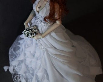 SD BJD Wedding dress, BJD Dress, Wedding dress, bjd clothes