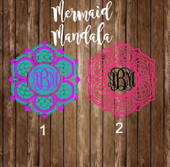 Download Mermaid Mandala Decal-Mandala Monogram Decal-Monogram