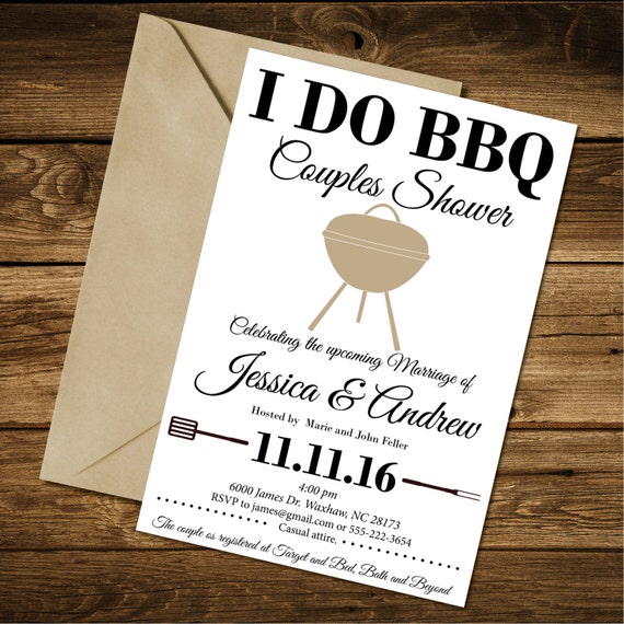 Couples Shower Invitation I Do BBQ Couples Shower Invitation