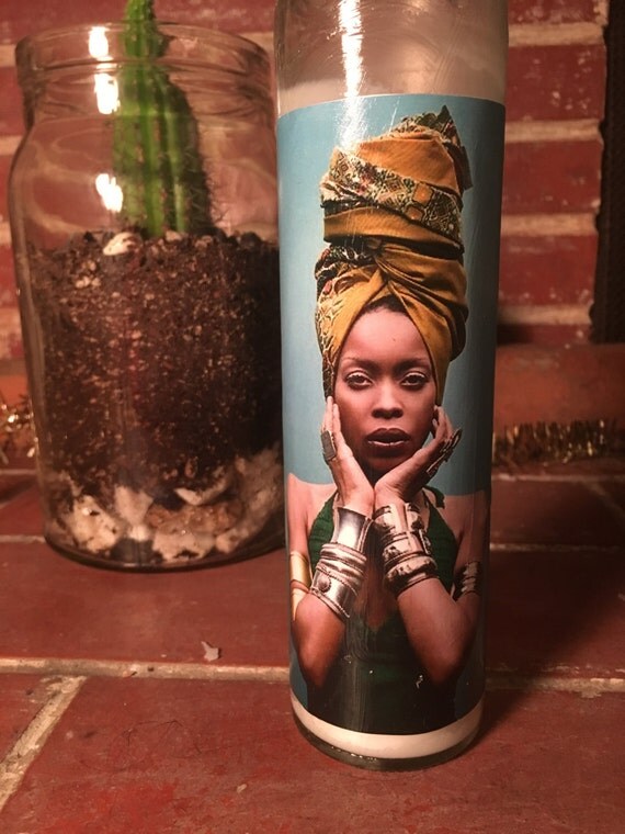 Erykah Badu Glass Pillar Candle