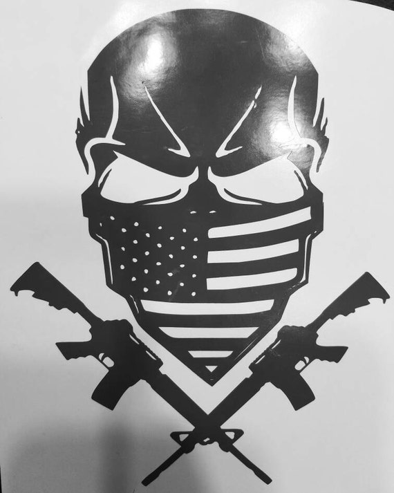 Skull bandana decal by peachstatecottonco on Etsy