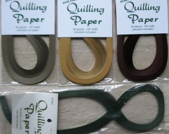 1/8" Quilling Paper, 50 pcs of each color, 4 colors, Lake City Craft Company