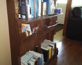 Items similar to MOVING SALE upcycled pallet bookshelf in slate grey