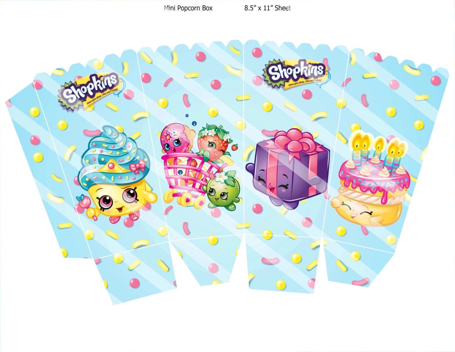 Shopkins Mini popcorn Box Instant download by PartyWithMeCreations