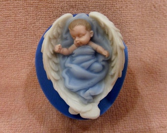 Baby sleeping on wings" silicone mold for soap and candles making mould molds