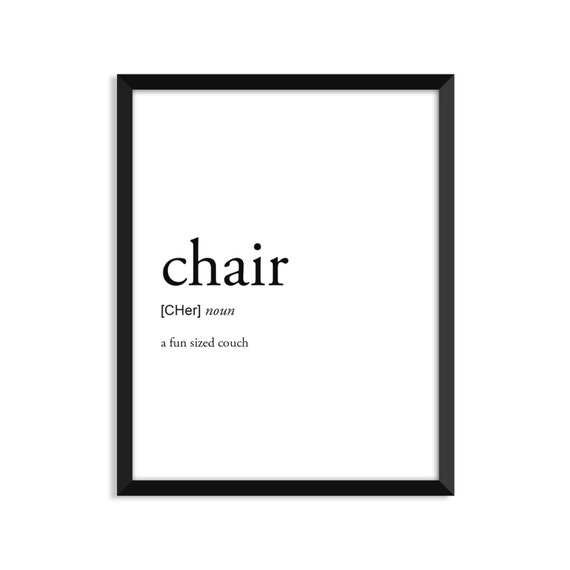Chair definition romantic dictionary art print office
