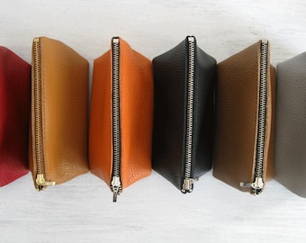LEATHER POUCH, Pouch Leather, Leather Clutch, Clutch Purse, Leather Toiletry Bag, Leather Bag, Leather Makeup Pouch, Leather Cosmetic Bag