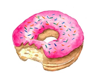 Donut Watercolor Print
