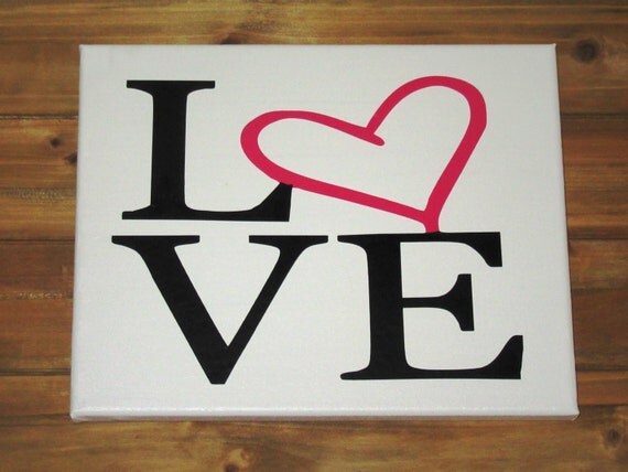 Canvas Love Sign Love wall art canvas love by Cozyhandcrafteddecor