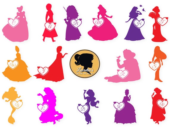 Download Disney Princess Monogram Frame SVG Cut Files for Vinyl
