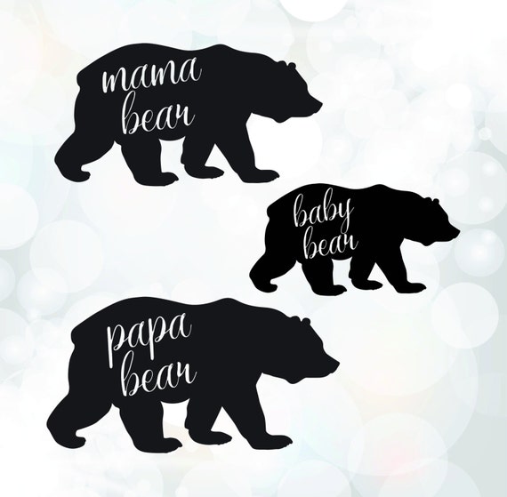 Download Baby bear SVG Mama Bear and Papa Bear Cutting files for