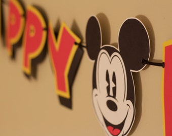 Artículos únicos para mickey mouse banner | Etsy