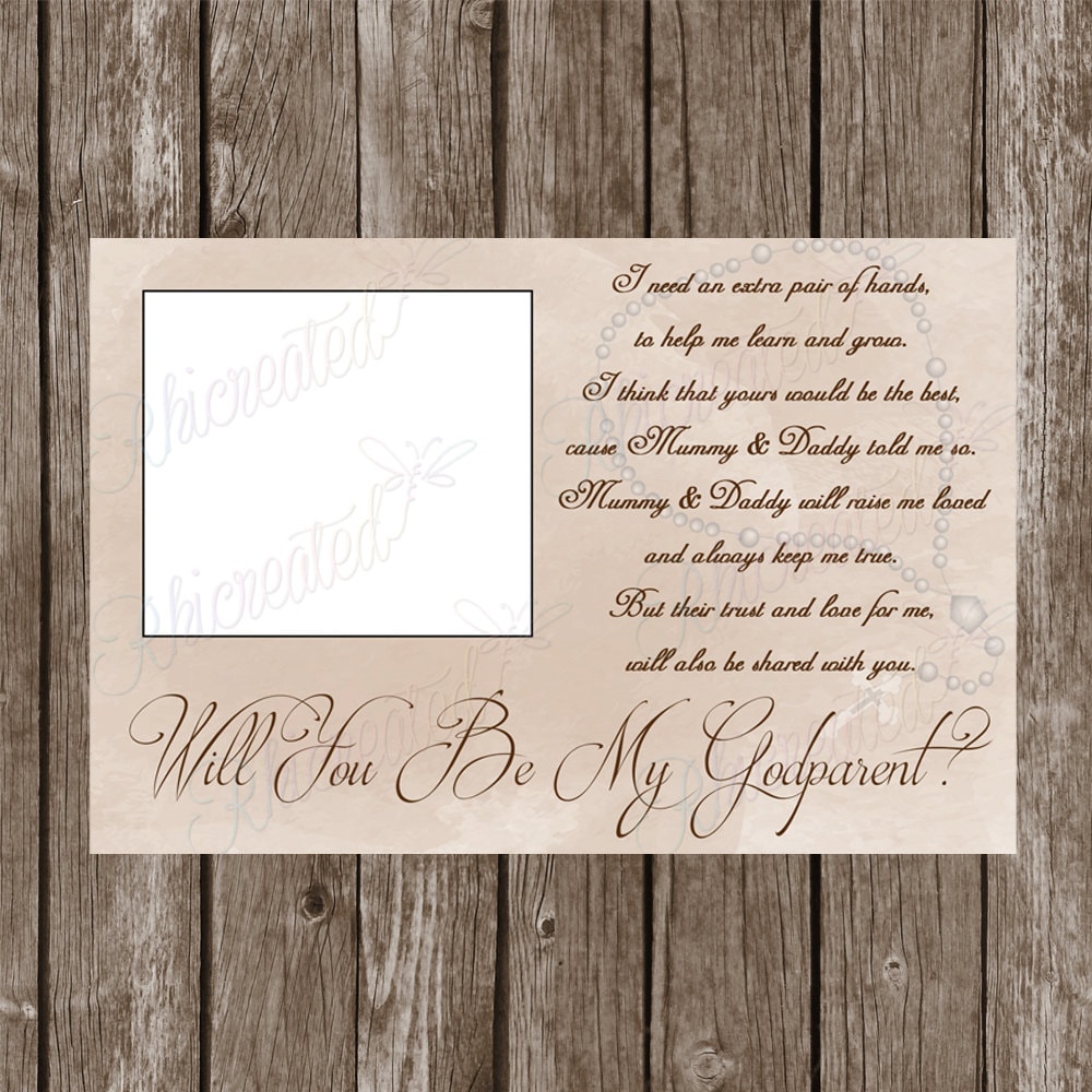 PRINTABLE Will you be my godparent card godparent request