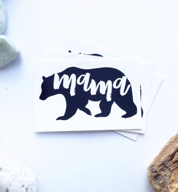 Mama Bear Tattoo / Black bear tatoo / Mama calligraphy tattoo