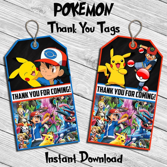 Pokemon Birthday Party Printable Tags and Labels | Birthday Wikii