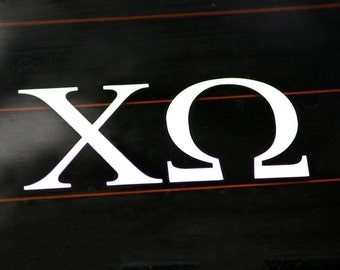 Chi Omega | White Adhesive Decal