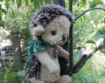Teddy.Hedgehog.The grey hedgehog.Teddy toy.Friends Teddy.Teddy hedgehog.Hedgehog Teddy. A gift to a friend.Plush hedgehog.Handmade.