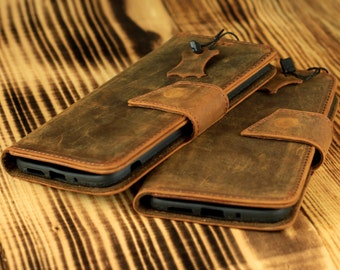 LG G5 Wallet Case with Magnet Lock - Handmade Genuine Leather