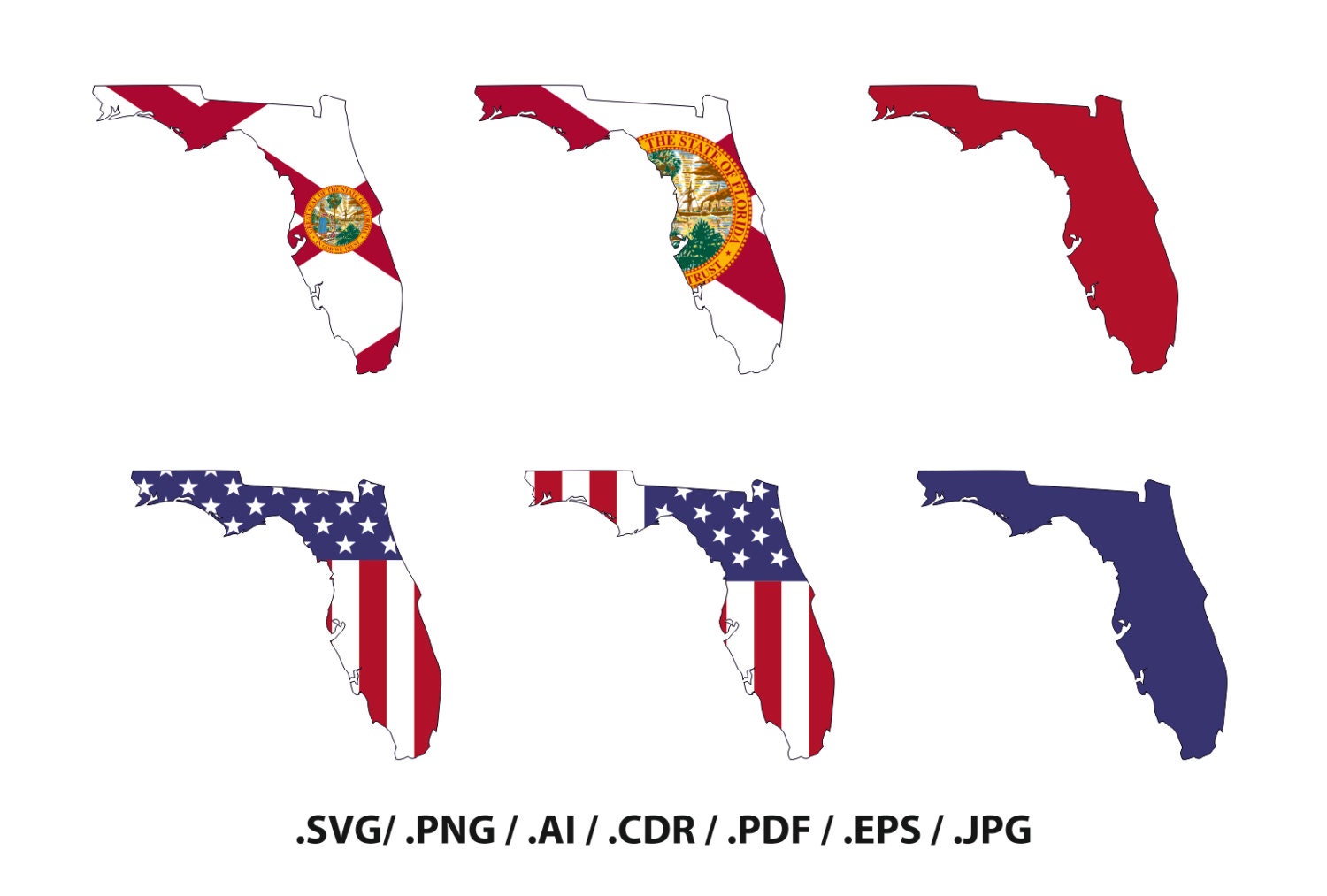 Download Florida State map with flag outline Florida flag state