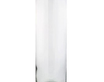 Glass Cylinder Hurricane Vase 9"