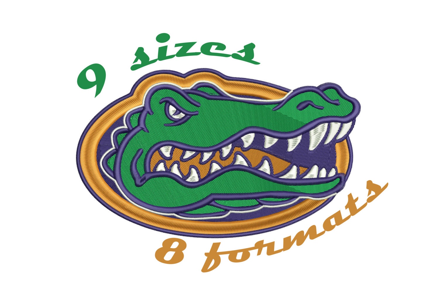 9 Sizes Florida Gators Inspired Machine Embroidery Designs In 