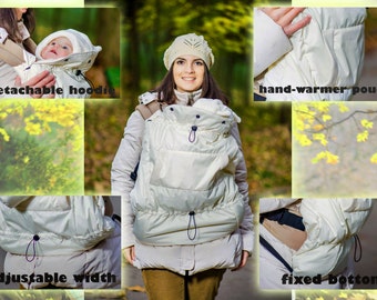 FREE SHIPPING/ Winter Autumn/ Tula/ Manduca/ Boba/ Pognae/ Ergo Baby Sling Wrap Baby Carrier Cover/ Hooded cover/ Creamy Weather Cover