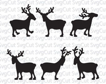 Reindeer SVG DXF PNG, reindeer files, christmas reindeer, christmas files, svg for cricut, silhouette file, cutting files, red nose reindeer