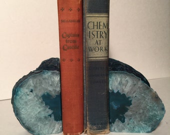 agate crystal bookends