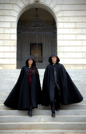Wool Cloak - Half-Circle Cloak - Black Cloak - Vampire Cloak - Vampire Costume