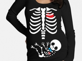 DIY Pregnant Skeleton/Boy Maternity Iron Transfer INSTANT DOWNLOAD