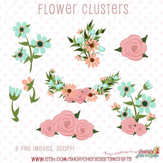 Flower Clusters Flower Borders Clip Art Flowers Flowers