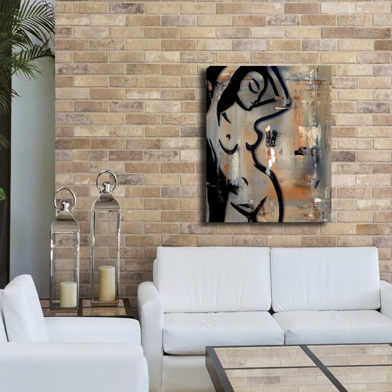 Original Abstract Nude Painting Modern Decor Canvas Pop Wall Art By