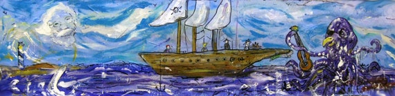 Mounted ready to hang cape fear kraken2 mounted print 5x16