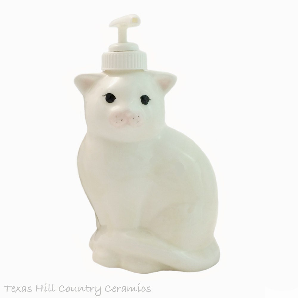 Cat Lotion Dispenser Liquid Soap Pump Bottle Black or White