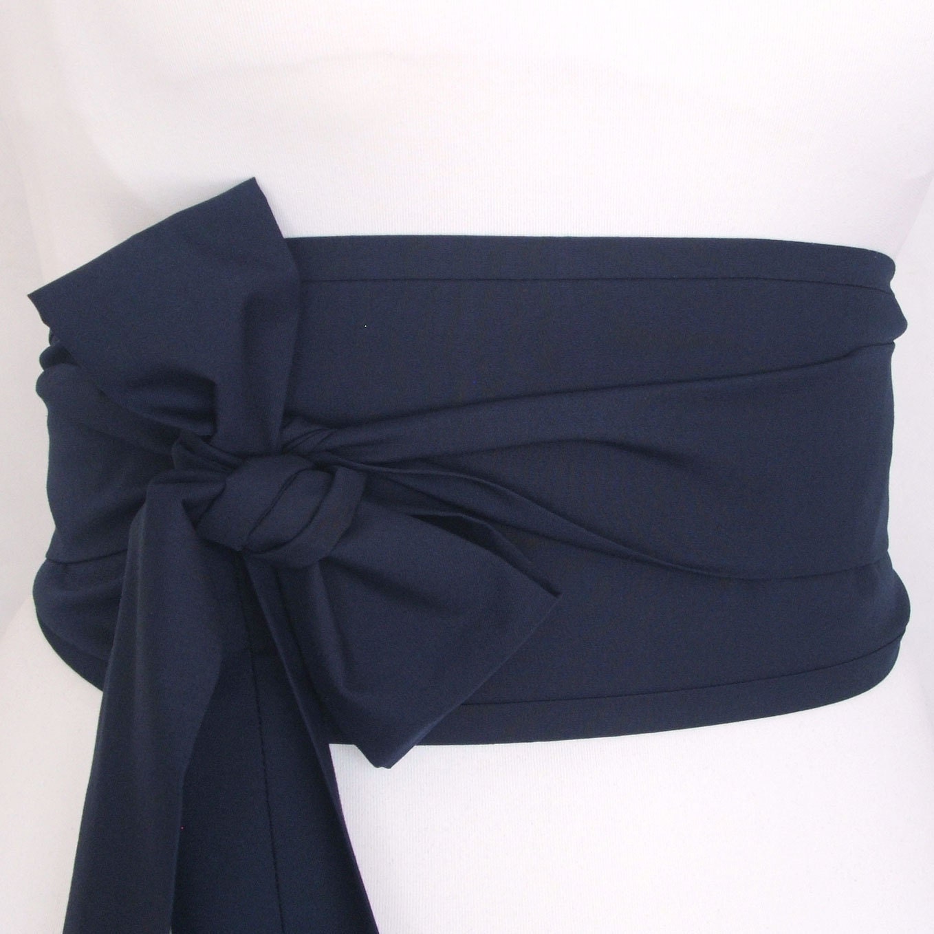 Deep Dark Navy Indigo Ink Blue Obi Belt / Sash Oriental