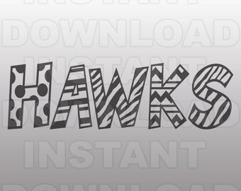 Hawks SVG File - Hawks Sports SVG File -Varsity SVG- Vector Clip Art -Commercial & Personal Use- Cricut Design Space, Silhouette Cameo