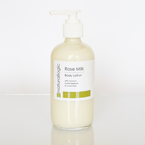 Rose Milk Body Lotion. Light Moisturizer. Natural by Naturallogic