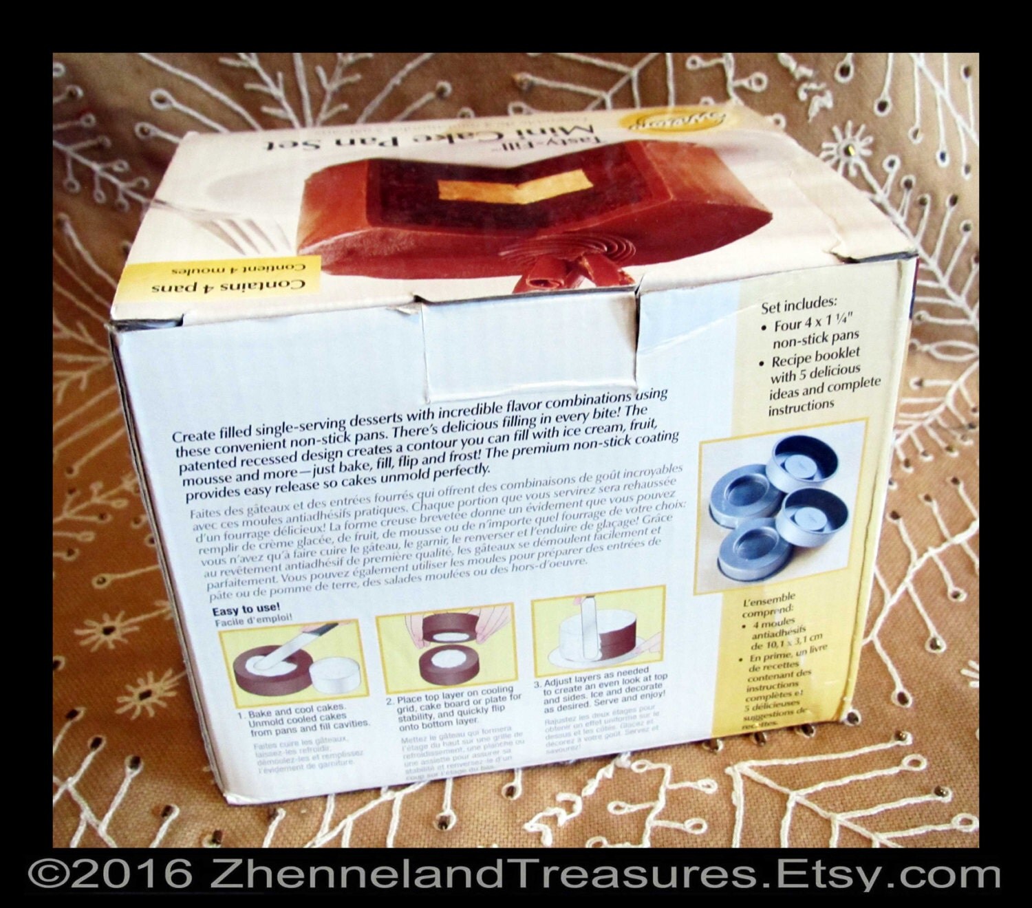 WILTON Mini Cake Pan Set Contains Four 4 x 1 1/4" Nonstick Pans