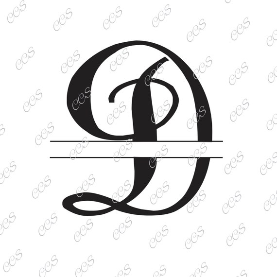 Digital Cut File Split Vine Letters Letter D D Split D