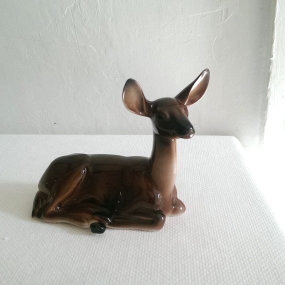 Vintage Ceramic Deer Figurine by StudioSeaGlass on Etsy