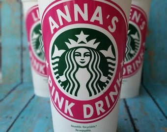 Personalized Plexus Swag Plexus Pink Drink Starbucks Coffee Cup Business Promotional Items Plexus Slim Swag - PINK DAISY DESIGNS