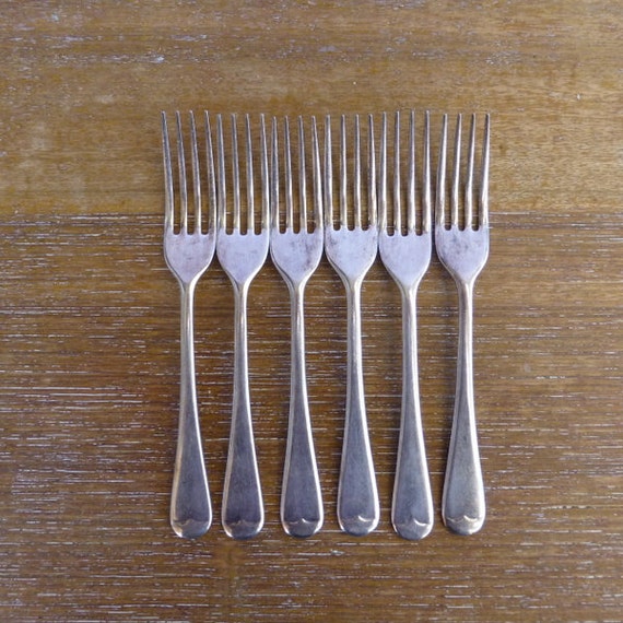 6 x Vintage Grosvenor EPNS A1 Dessert Forks Silver Plated